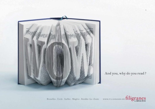 Ads for bookstores - Filigranes - WOW