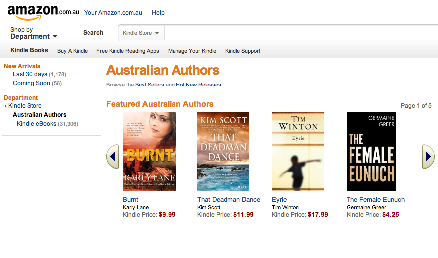 Kindle Store Australia Australian authors Ebook Friendly
