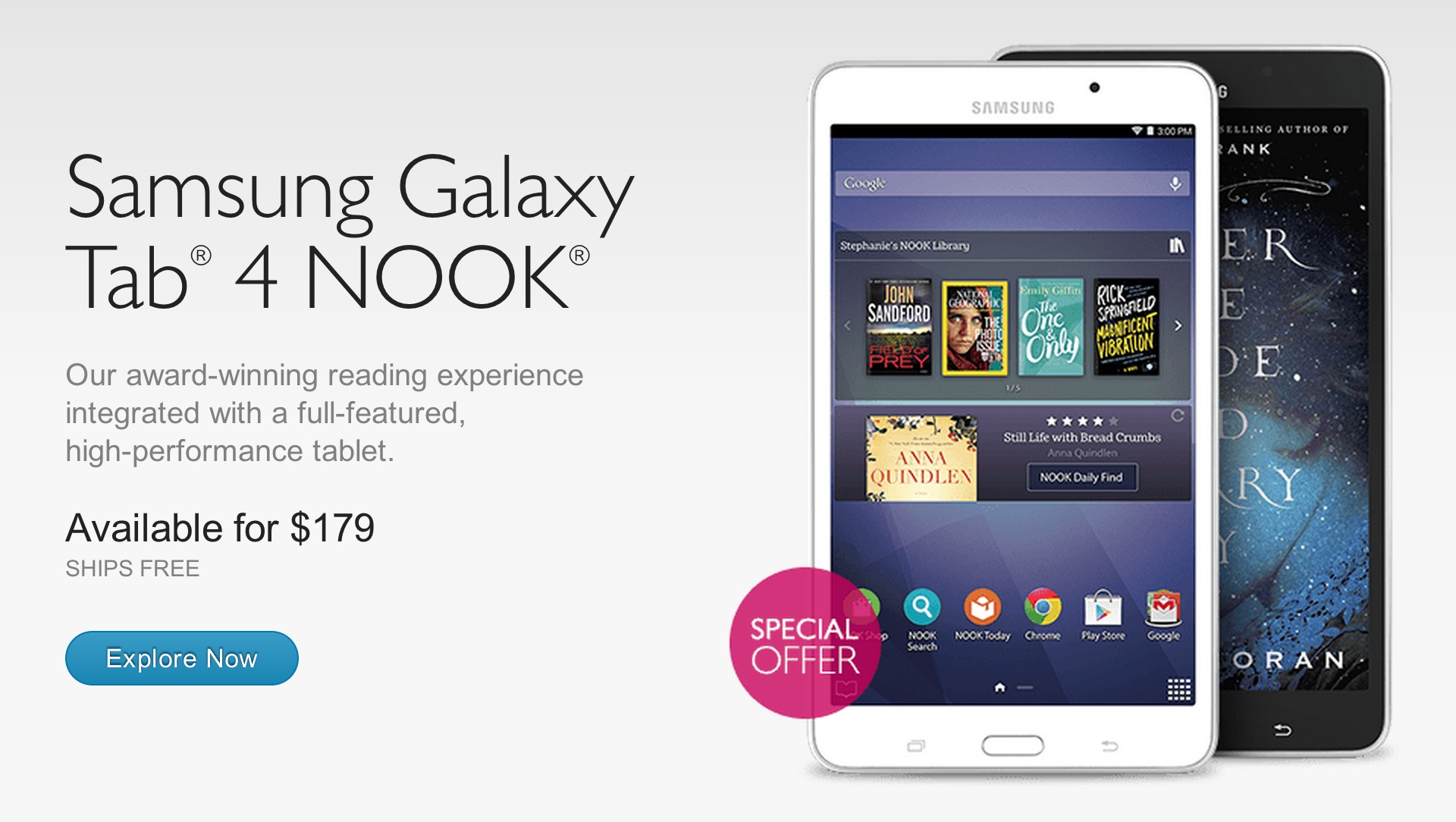 Samsung Galaxy Tab 4 Nook ships now for $179 (pictures)