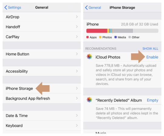Easily enable cloud storage on the iPad or iPhone using the Settings app