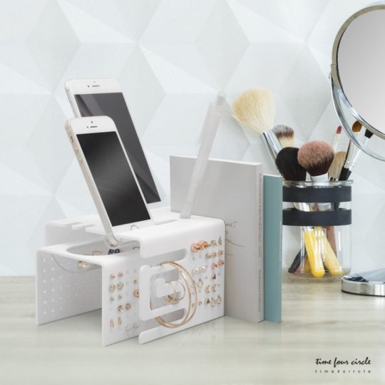 Bookend, jewelry organizer, and phone holder in one - a perfect gift for her