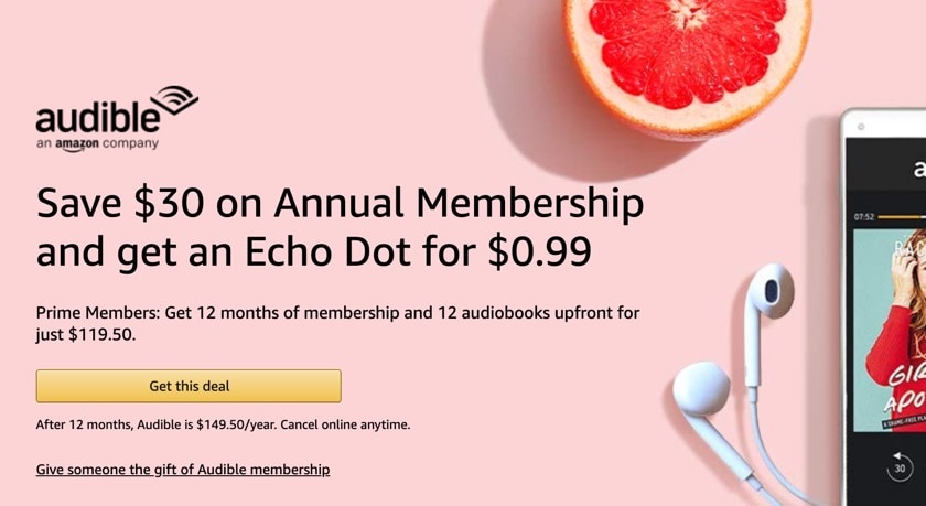 The new Prime-only Audible deal will let you save almost $80 and get 12 free audiobooks