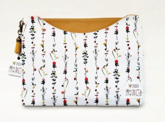 Custom handmade fabric iPad Air 4 and 3 sleeve with floral pattern
