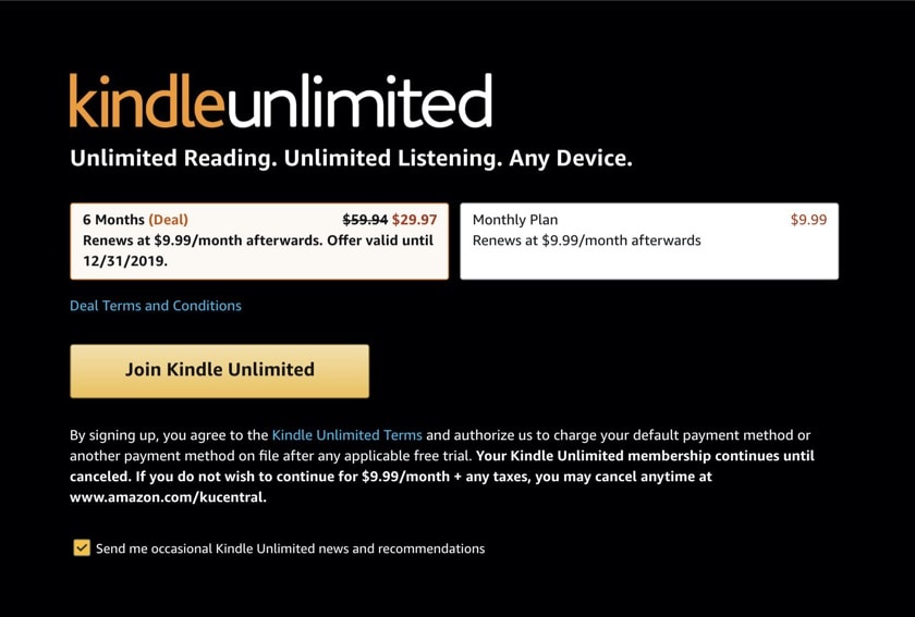 Get 50% off the 6-month Kindle Unlimited prepaid plan – the highest price drop ever