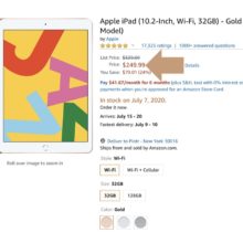 Apple iPad 10.2 for $250 on Amazon