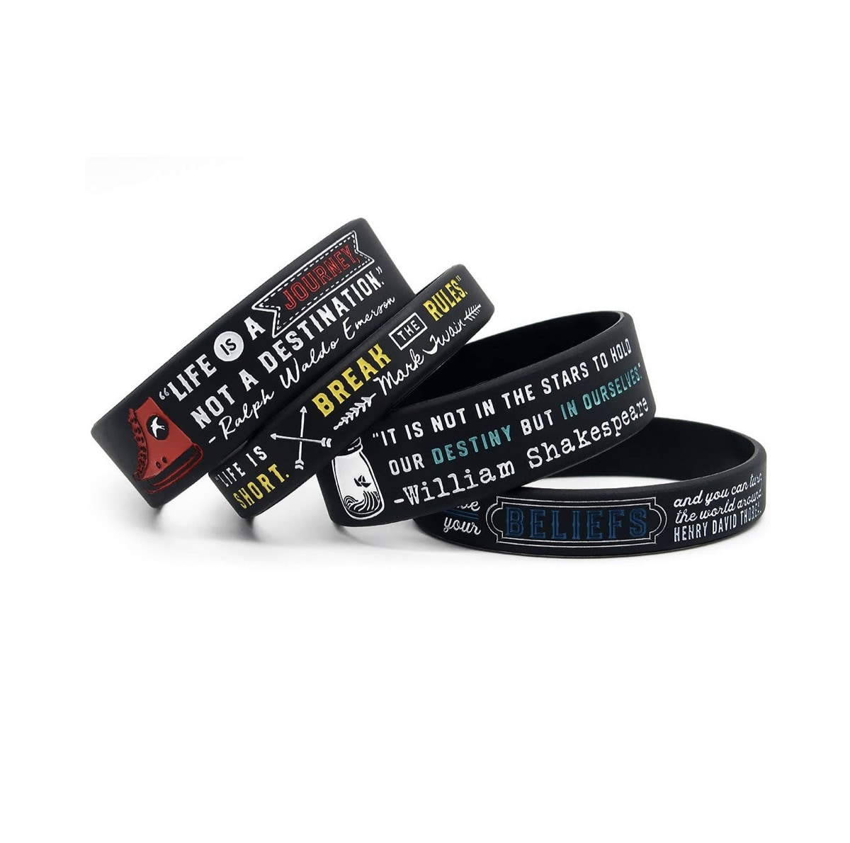 Bracelets with classic literary quotes - bookish apparel