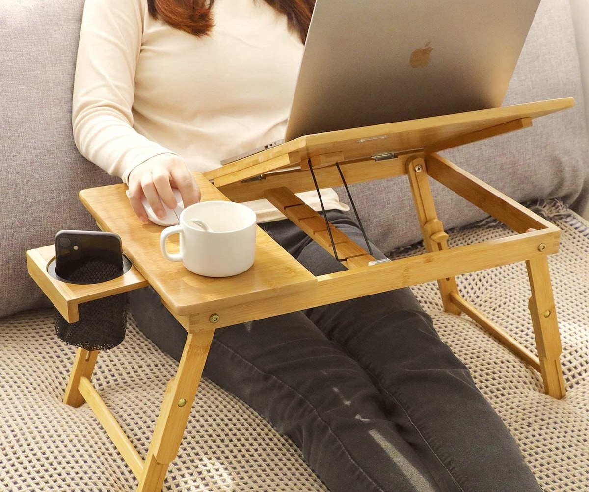 Bed tray with adjustable stand - hands-free reading ideas