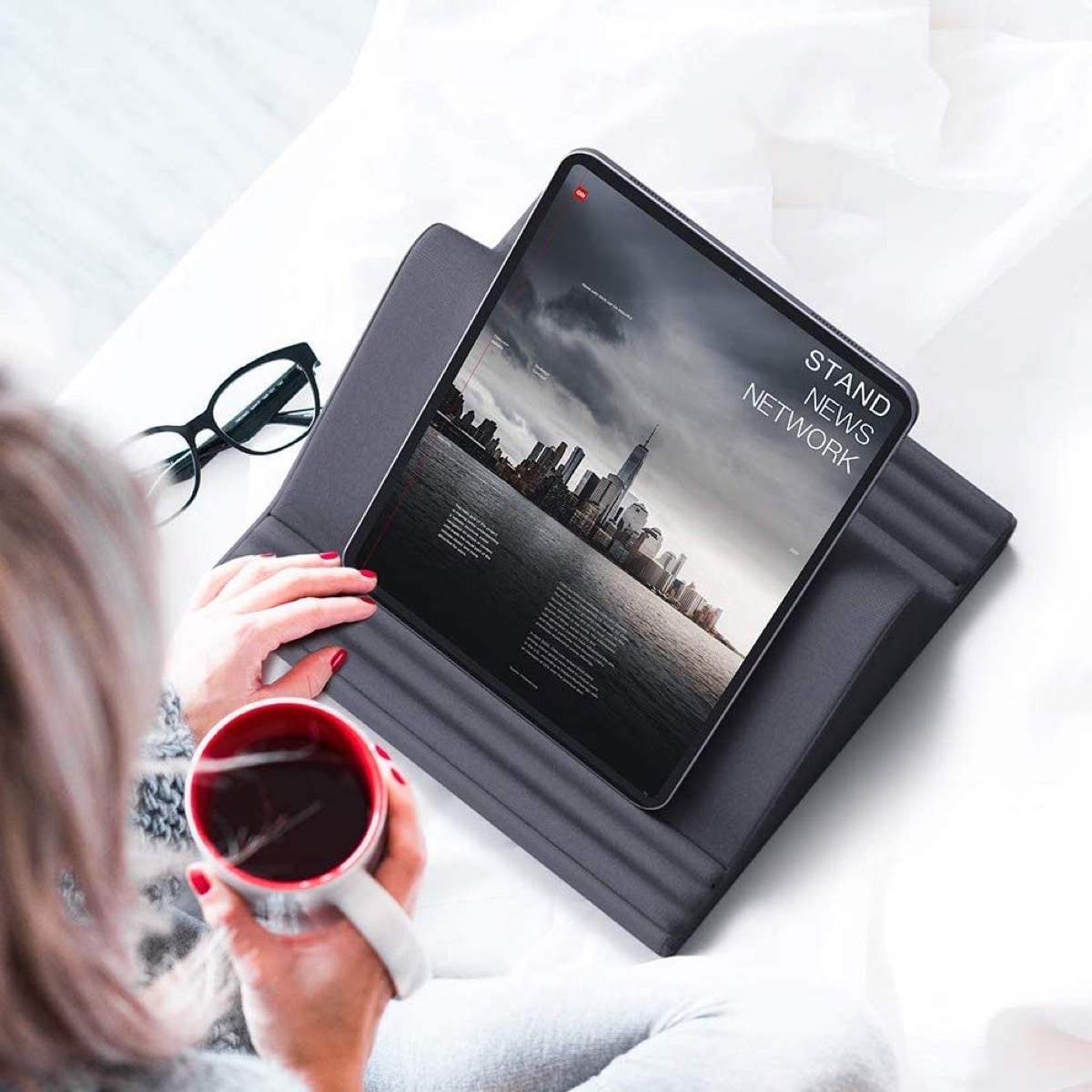 Hands-free reading pillow stand for Kindle - gift ideas