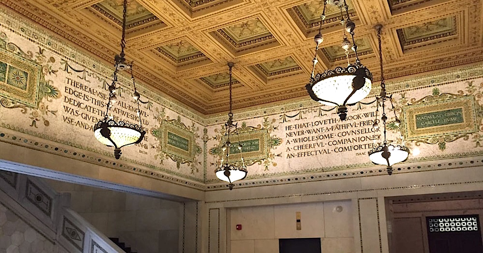 Exquisite mosaic book quotes of the Chicago Cultural Center